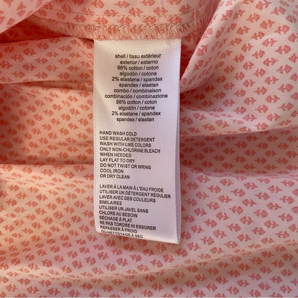 H By Halston Poplin Blouse Square Eyelet Neck Tulip Floral Ditzy Print Size XL - Picture 7 of 9